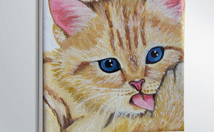 Win a miniature cat painting
