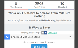 Win a $20 E-Giftcard to Amazon